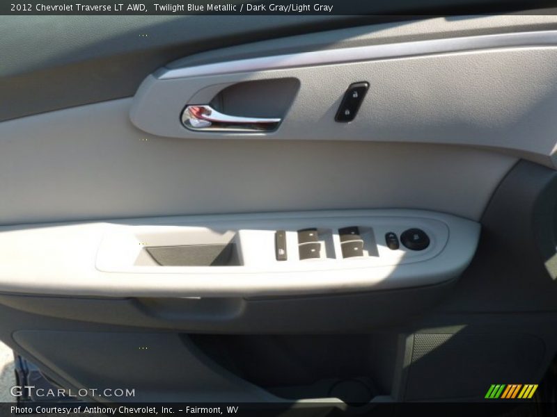 Twilight Blue Metallic / Dark Gray/Light Gray 2012 Chevrolet Traverse LT AWD