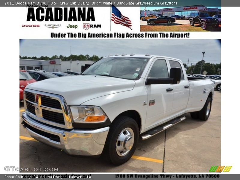 Bright White / Dark Slate Gray/Medium Graystone 2011 Dodge Ram 3500 HD ST Crew Cab Dually