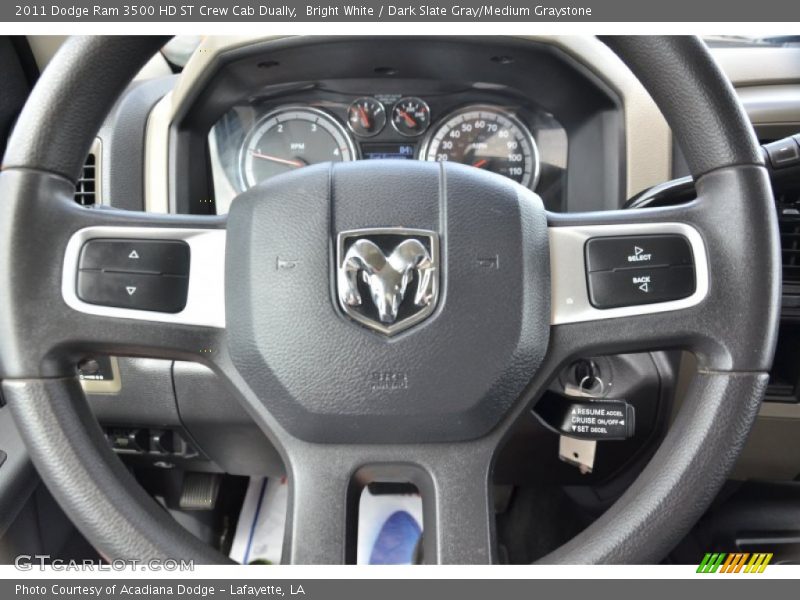 Bright White / Dark Slate Gray/Medium Graystone 2011 Dodge Ram 3500 HD ST Crew Cab Dually