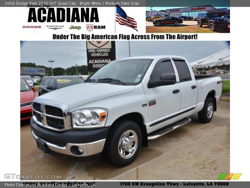 Bright White / Medium Slate Gray 2009 Dodge Ram 2500 SXT Quad Cab
