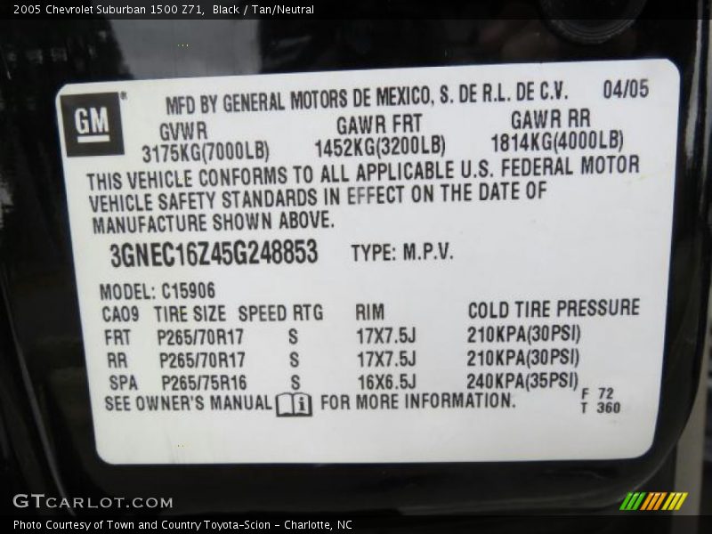 Black / Tan/Neutral 2005 Chevrolet Suburban 1500 Z71