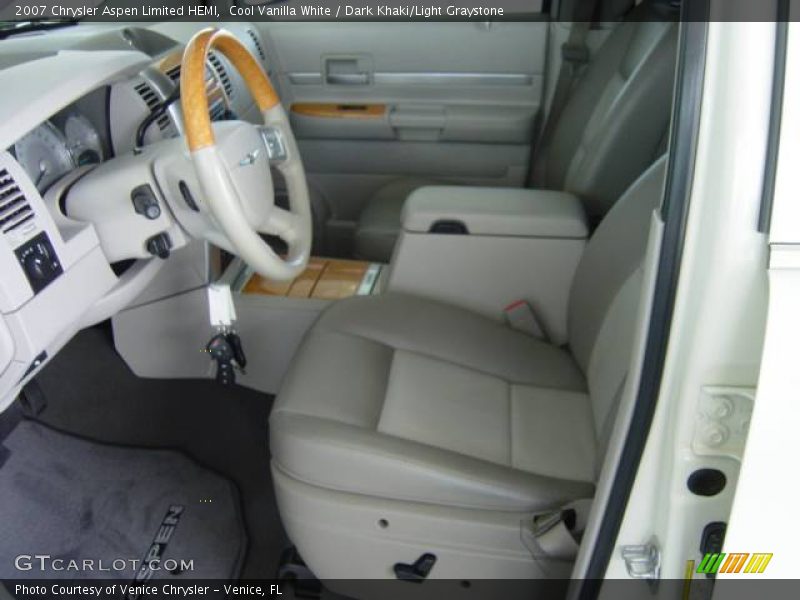 Cool Vanilla White / Dark Khaki/Light Graystone 2007 Chrysler Aspen Limited HEMI