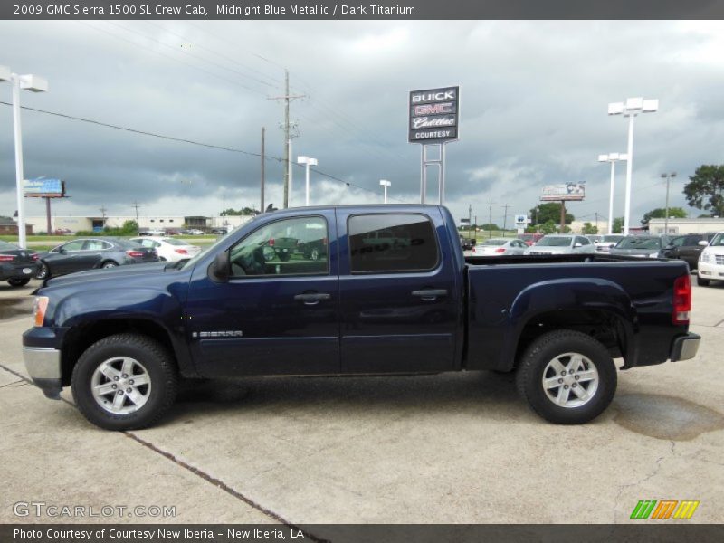 Midnight Blue Metallic / Dark Titanium 2009 GMC Sierra 1500 SL Crew Cab