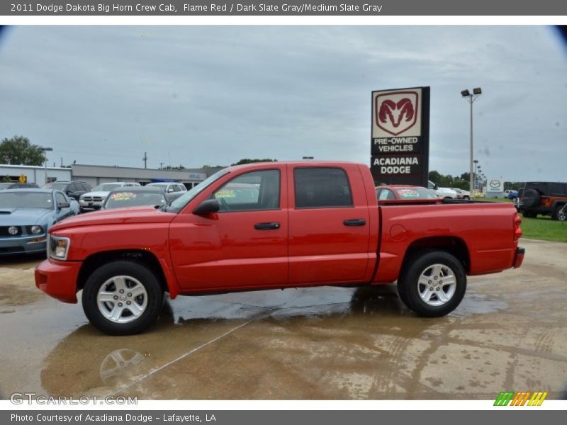Flame Red / Dark Slate Gray/Medium Slate Gray 2011 Dodge Dakota Big Horn Crew Cab