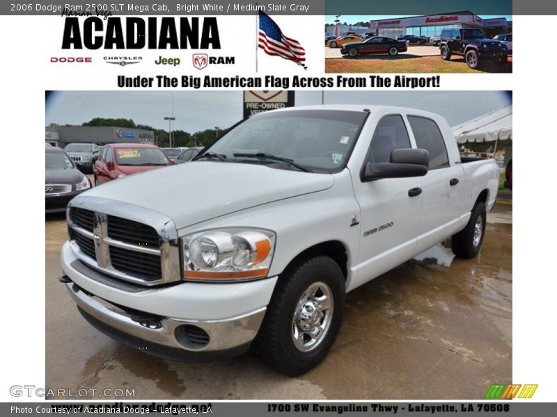 Bright White / Medium Slate Gray 2006 Dodge Ram 2500 SLT Mega Cab
