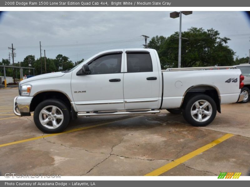 Bright White / Medium Slate Gray 2008 Dodge Ram 1500 Lone Star Edition Quad Cab 4x4