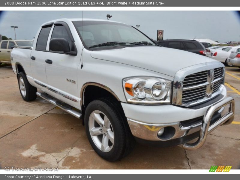 Bright White / Medium Slate Gray 2008 Dodge Ram 1500 Lone Star Edition Quad Cab 4x4