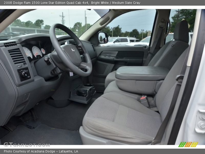 Bright White / Medium Slate Gray 2008 Dodge Ram 1500 Lone Star Edition Quad Cab 4x4