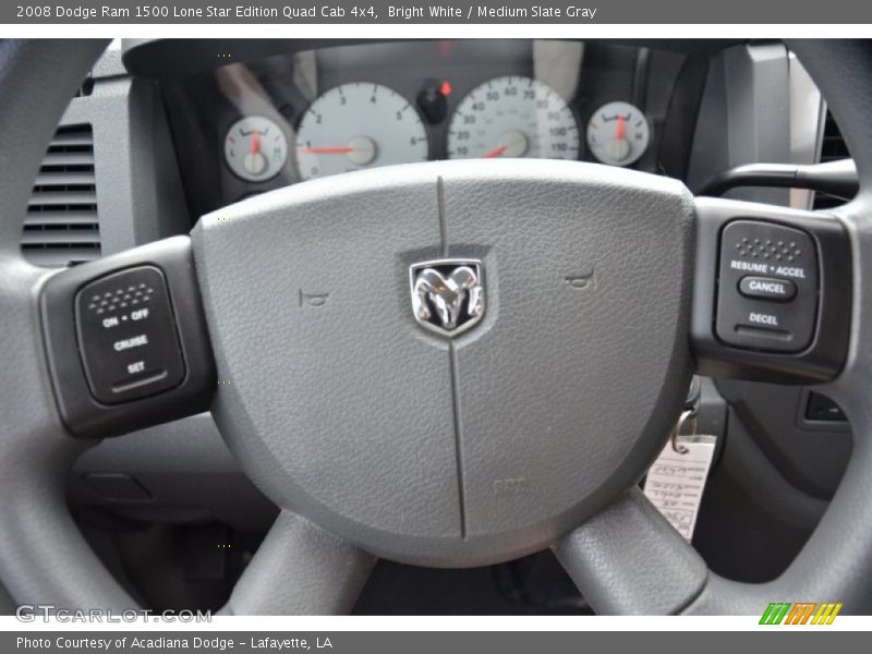 Bright White / Medium Slate Gray 2008 Dodge Ram 1500 Lone Star Edition Quad Cab 4x4