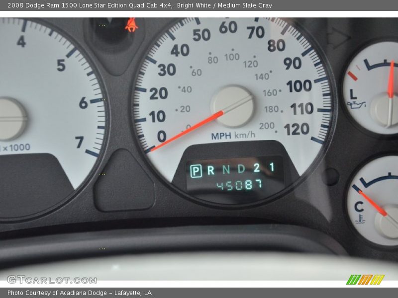 Bright White / Medium Slate Gray 2008 Dodge Ram 1500 Lone Star Edition Quad Cab 4x4