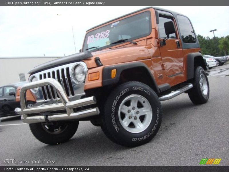 Amber Fire Pearl / Agate Black 2001 Jeep Wrangler SE 4x4