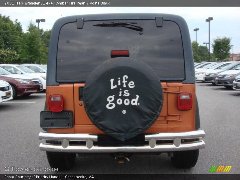 Amber Fire Pearl / Agate Black 2001 Jeep Wrangler SE 4x4