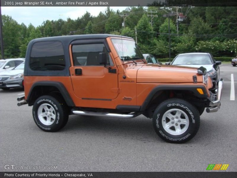 Amber Fire Pearl / Agate Black 2001 Jeep Wrangler SE 4x4