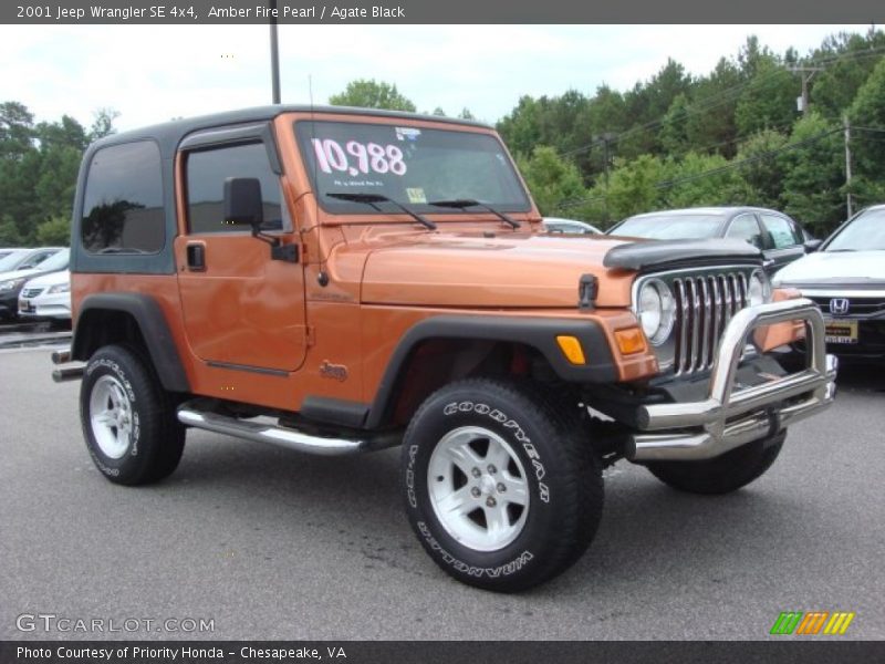 Amber Fire Pearl / Agate Black 2001 Jeep Wrangler SE 4x4