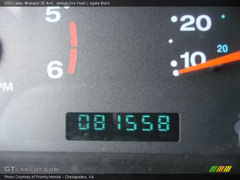 Amber Fire Pearl / Agate Black 2001 Jeep Wrangler SE 4x4
