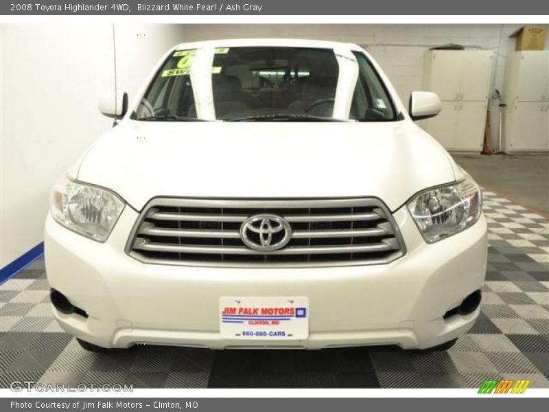 Blizzard White Pearl / Ash Gray 2008 Toyota Highlander 4WD