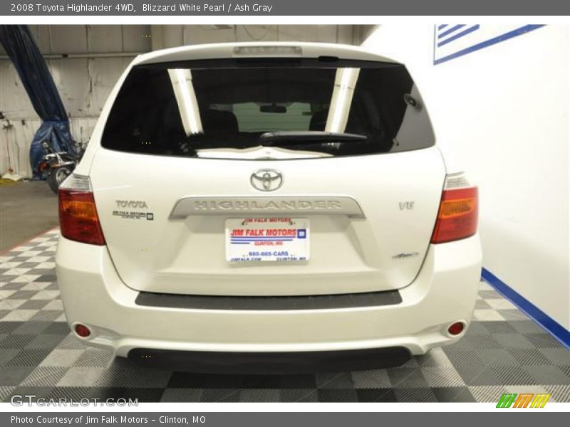 Blizzard White Pearl / Ash Gray 2008 Toyota Highlander 4WD