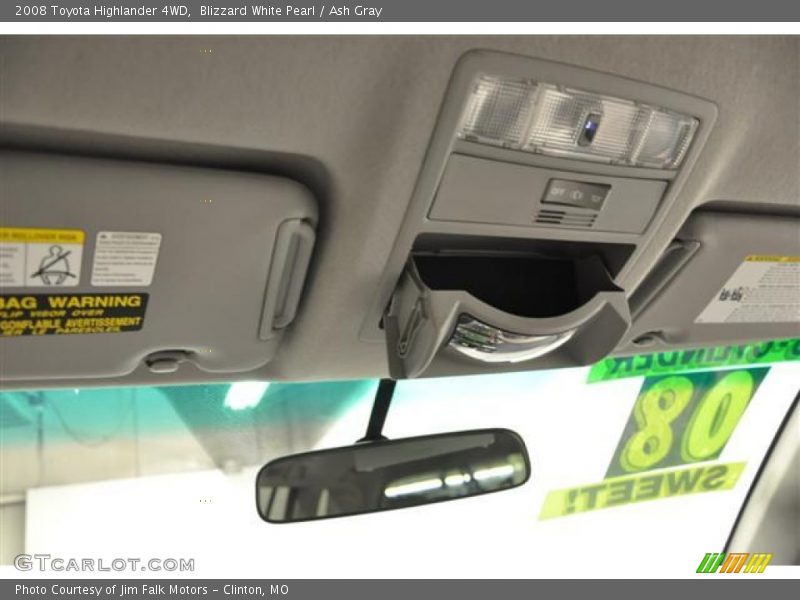 Blizzard White Pearl / Ash Gray 2008 Toyota Highlander 4WD