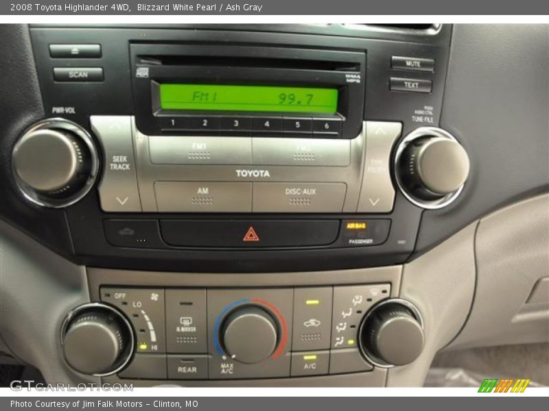 Blizzard White Pearl / Ash Gray 2008 Toyota Highlander 4WD