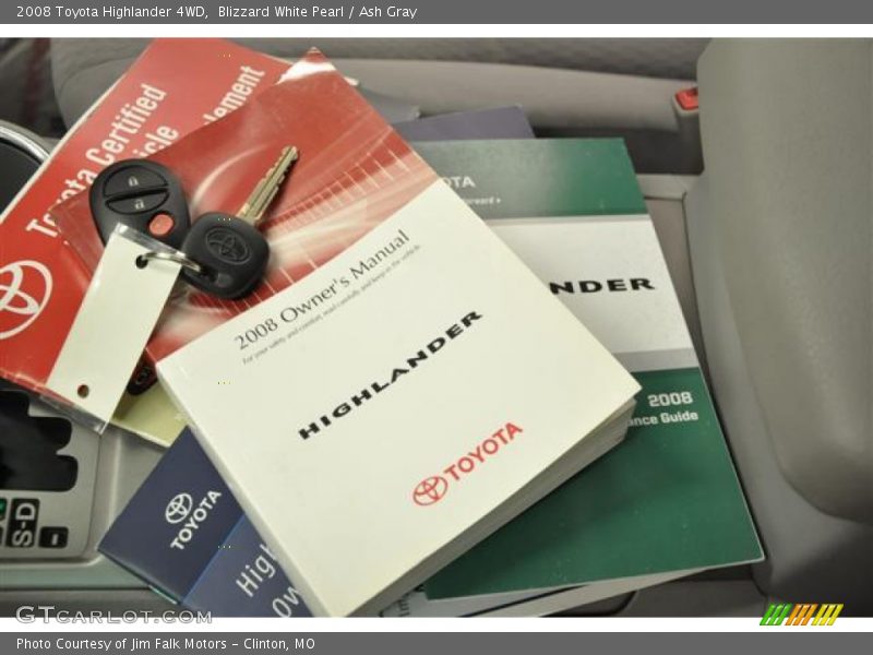 Blizzard White Pearl / Ash Gray 2008 Toyota Highlander 4WD