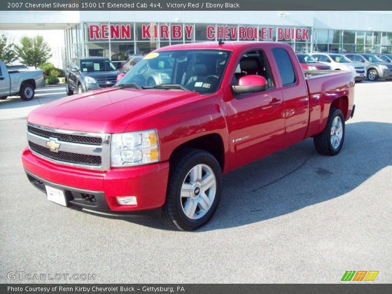 Victory Red / Ebony Black 2007 Chevrolet Silverado 1500 LT Extended Cab 4x4