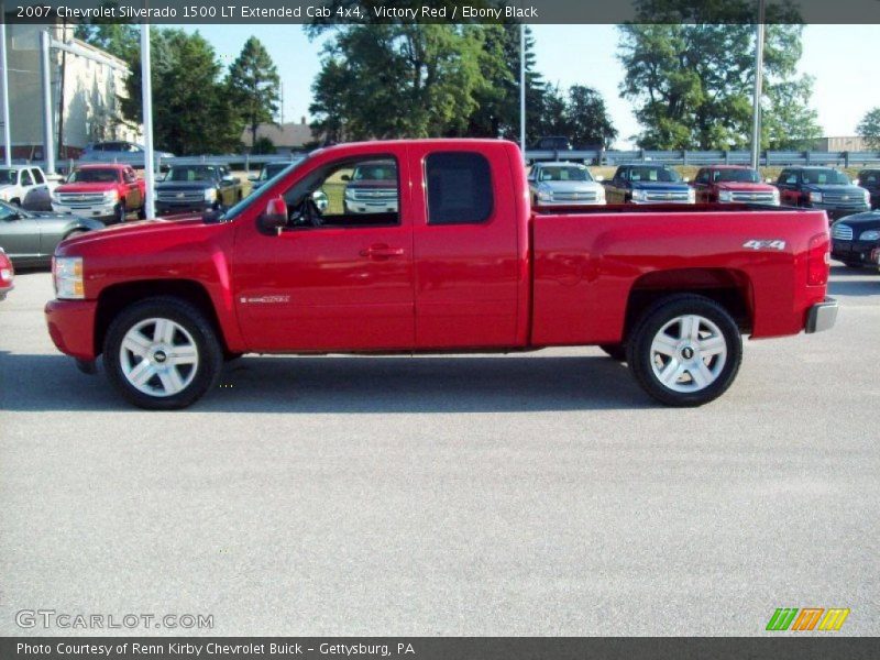 Victory Red / Ebony Black 2007 Chevrolet Silverado 1500 LT Extended Cab 4x4