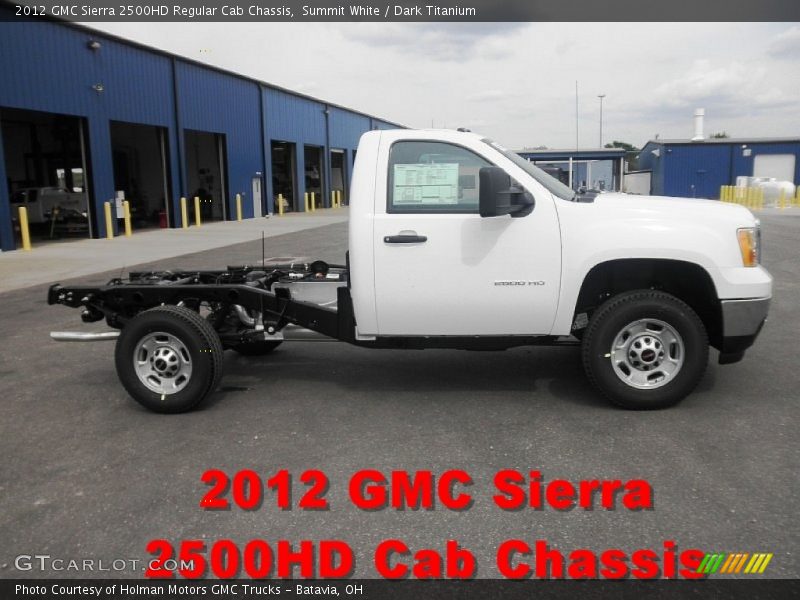 Summit White / Dark Titanium 2012 GMC Sierra 2500HD Regular Cab Chassis