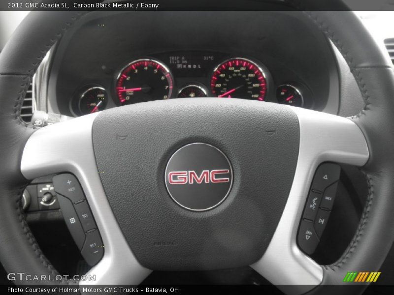 Carbon Black Metallic / Ebony 2012 GMC Acadia SL