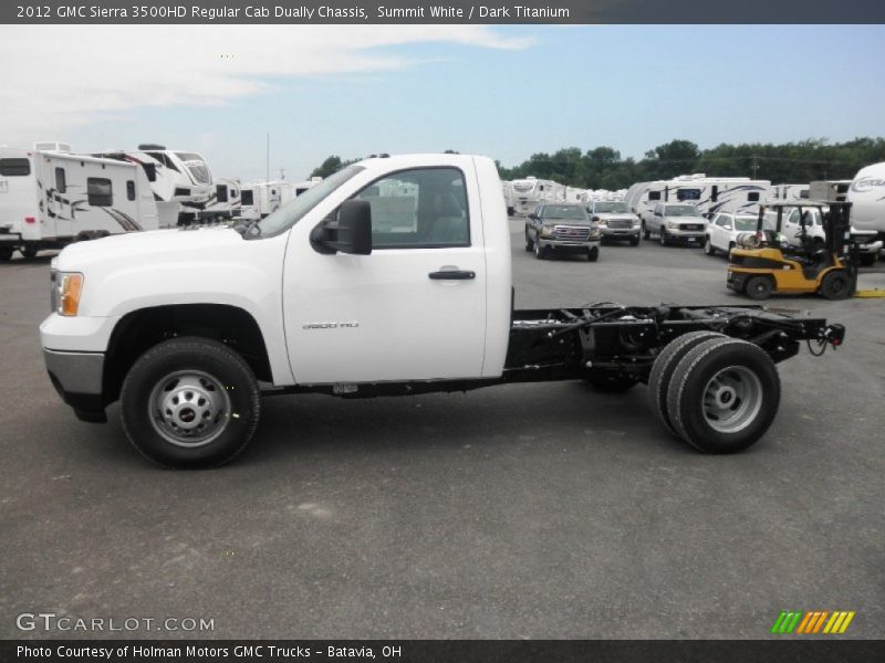 Summit White / Dark Titanium 2012 GMC Sierra 3500HD Regular Cab Dually Chassis
