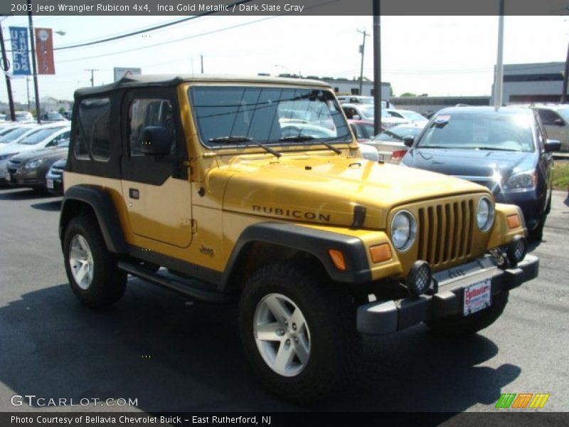Inca Gold Metallic / Dark Slate Gray 2003 Jeep Wrangler Rubicon 4x4