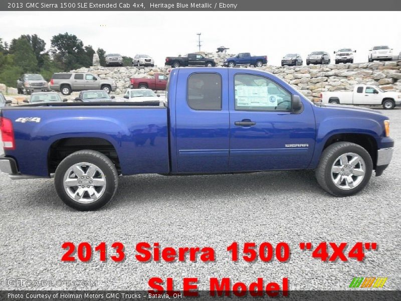 Heritage Blue Metallic / Ebony 2013 GMC Sierra 1500 SLE Extended Cab 4x4