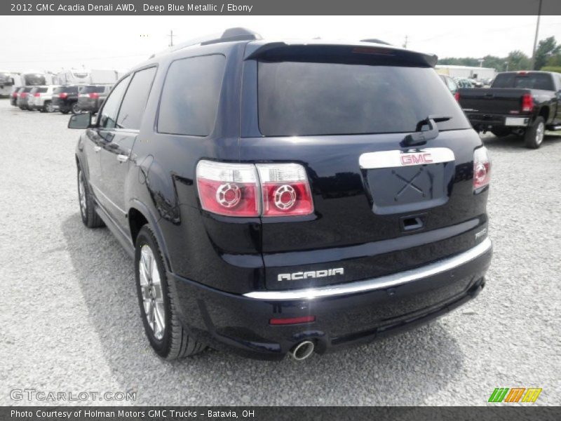 Deep Blue Metallic / Ebony 2012 GMC Acadia Denali AWD