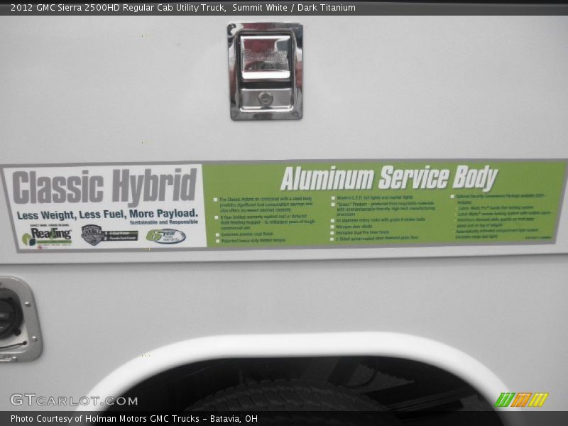 Summit White / Dark Titanium 2012 GMC Sierra 2500HD Regular Cab Utility Truck