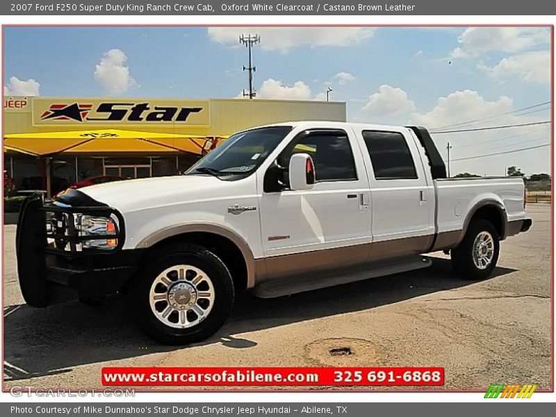 Oxford White Clearcoat / Castano Brown Leather 2007 Ford F250 Super Duty King Ranch Crew Cab