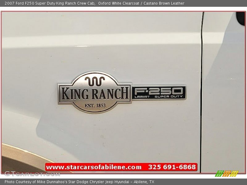 Oxford White Clearcoat / Castano Brown Leather 2007 Ford F250 Super Duty King Ranch Crew Cab