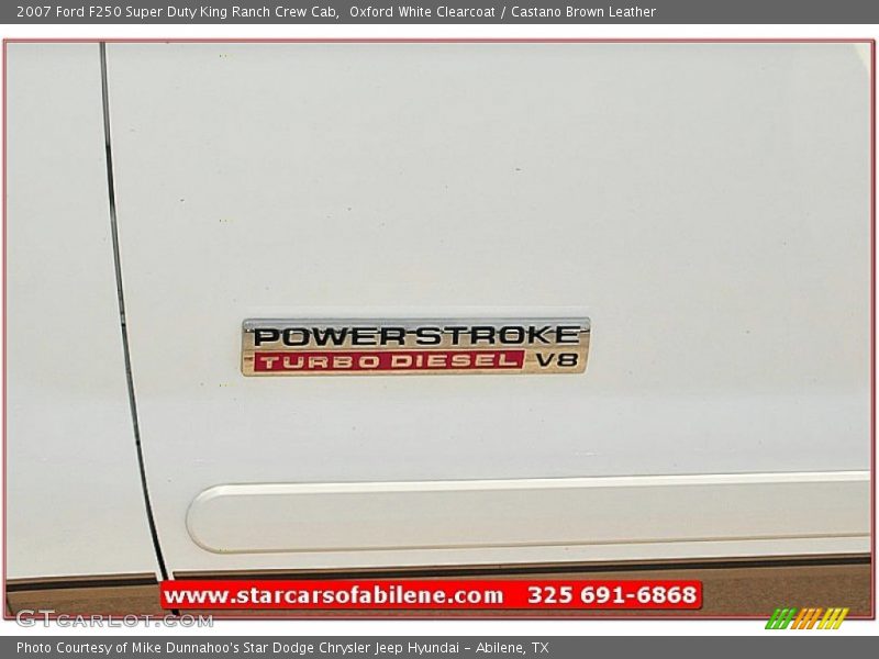 Oxford White Clearcoat / Castano Brown Leather 2007 Ford F250 Super Duty King Ranch Crew Cab