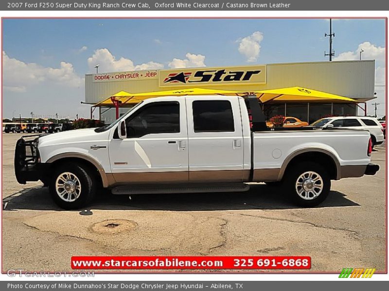 Oxford White Clearcoat / Castano Brown Leather 2007 Ford F250 Super Duty King Ranch Crew Cab