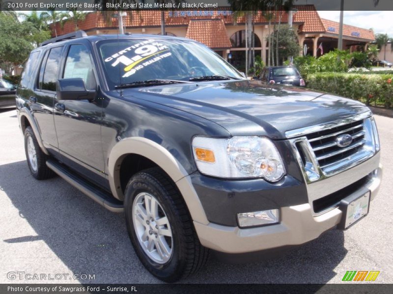 Black Pearl Slate Metallic / Black/Camel 2010 Ford Explorer Eddie Bauer