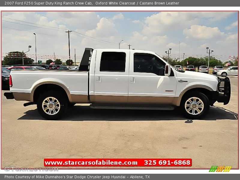 Oxford White Clearcoat / Castano Brown Leather 2007 Ford F250 Super Duty King Ranch Crew Cab