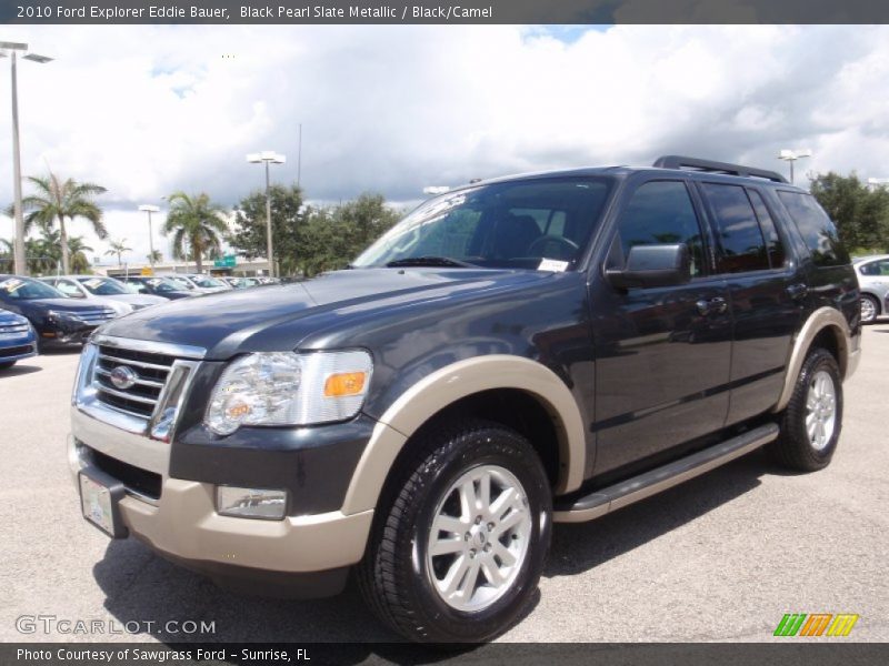 Black Pearl Slate Metallic / Black/Camel 2010 Ford Explorer Eddie Bauer
