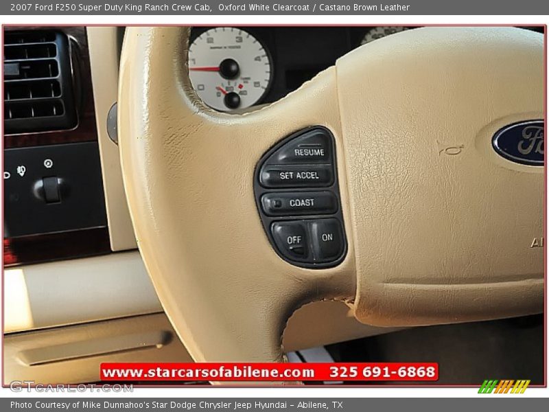 Oxford White Clearcoat / Castano Brown Leather 2007 Ford F250 Super Duty King Ranch Crew Cab