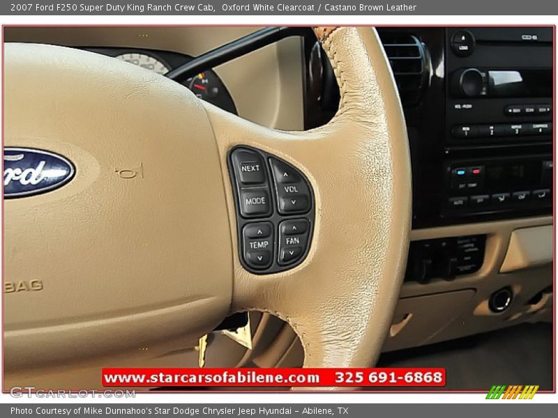 Oxford White Clearcoat / Castano Brown Leather 2007 Ford F250 Super Duty King Ranch Crew Cab