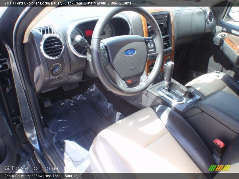 Black Pearl Slate Metallic / Black/Camel 2010 Ford Explorer Eddie Bauer