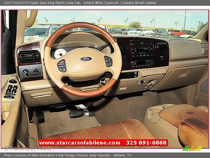 Oxford White Clearcoat / Castano Brown Leather 2007 Ford F250 Super Duty King Ranch Crew Cab