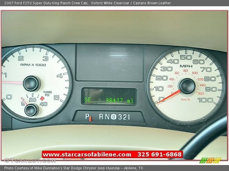 Oxford White Clearcoat / Castano Brown Leather 2007 Ford F250 Super Duty King Ranch Crew Cab
