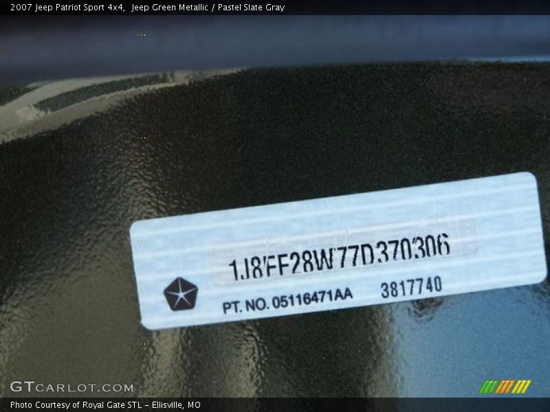 Jeep Green Metallic / Pastel Slate Gray 2007 Jeep Patriot Sport 4x4