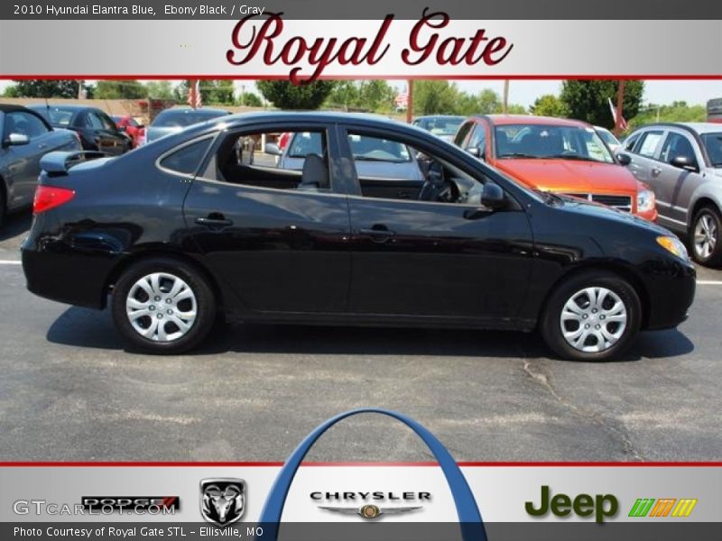 Ebony Black / Gray 2010 Hyundai Elantra Blue