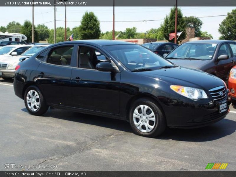 Ebony Black / Gray 2010 Hyundai Elantra Blue