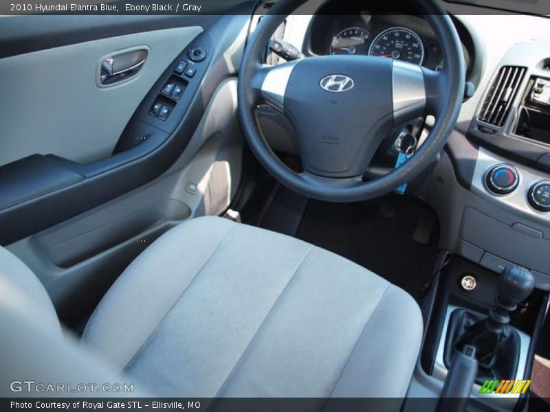 Ebony Black / Gray 2010 Hyundai Elantra Blue
