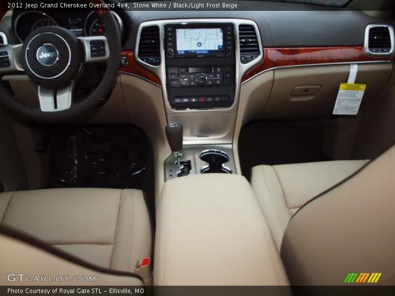Stone White / Black/Light Frost Beige 2012 Jeep Grand Cherokee Overland 4x4